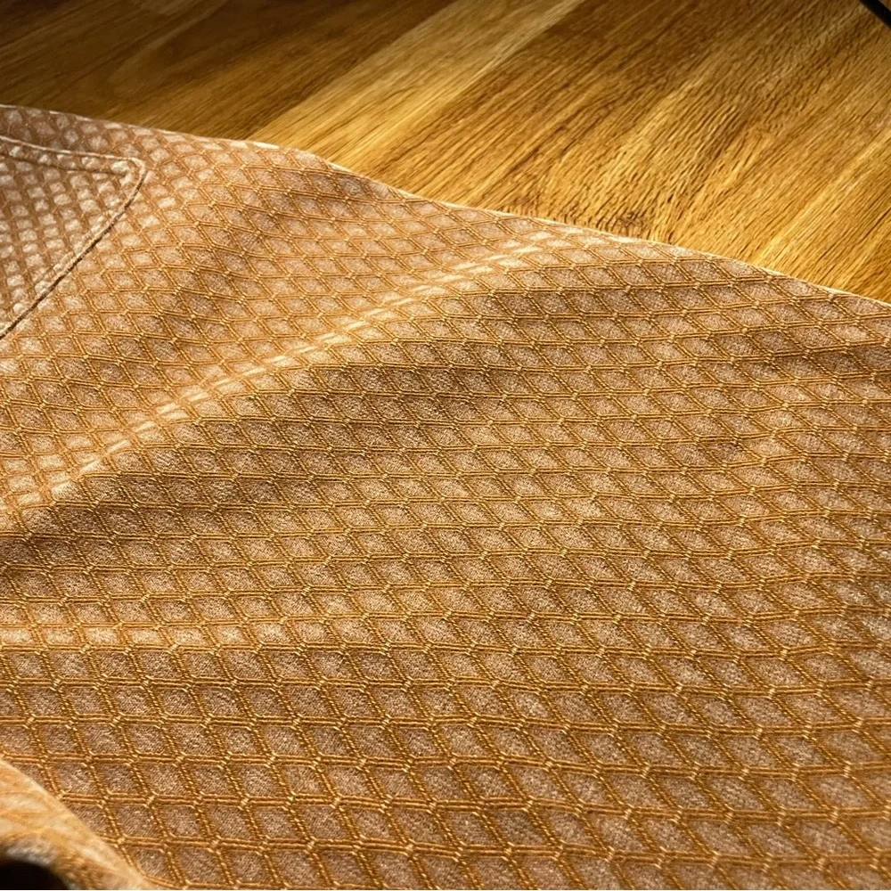 Fabrique Hilda Geometric Texture Baggy Jeans Faded Jacquard Denim - Picture 5 of 8